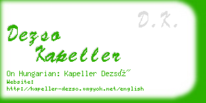 dezso kapeller business card